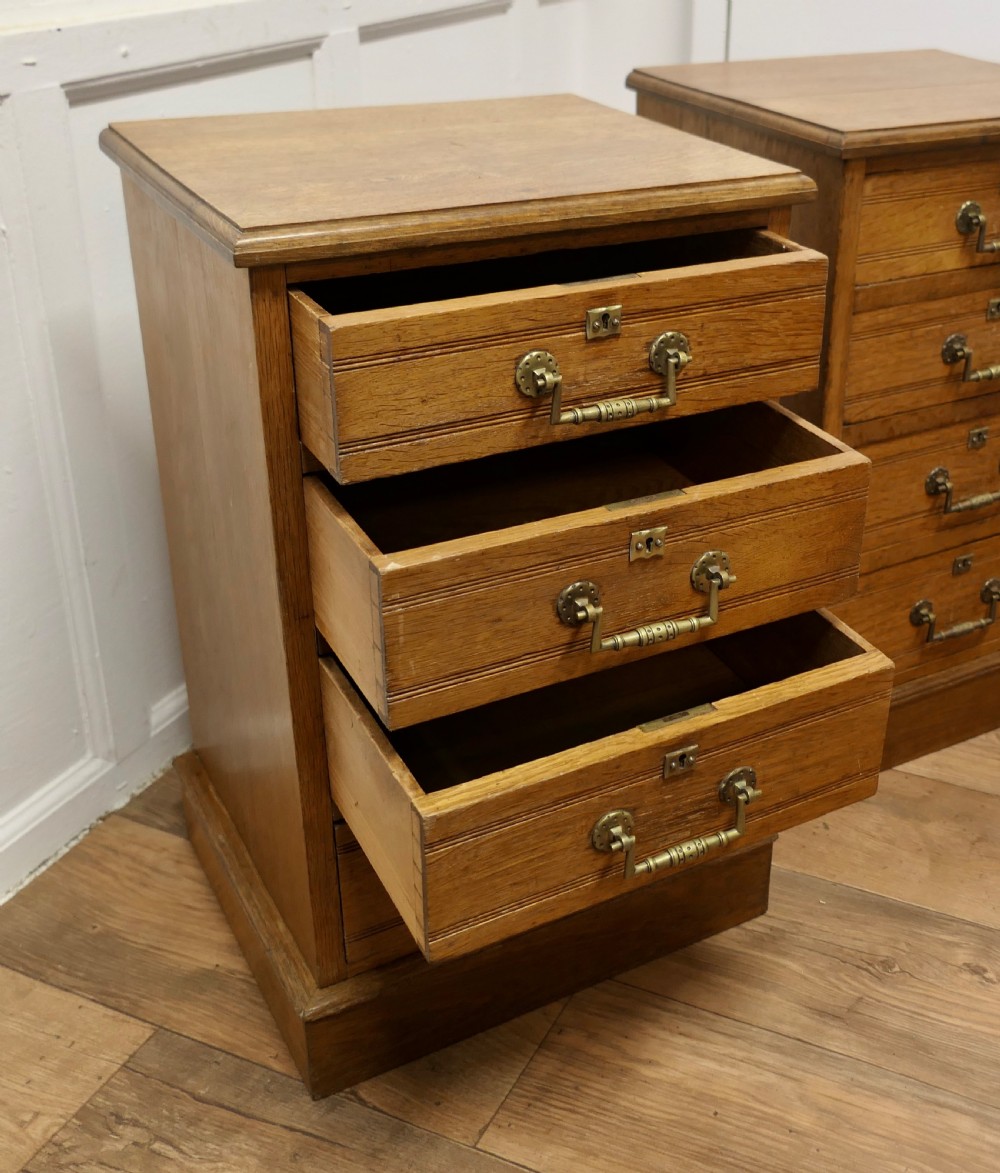 A Pair of Arts and Crafts 4 Drawer Chest of Drawers, Night Tables View VI