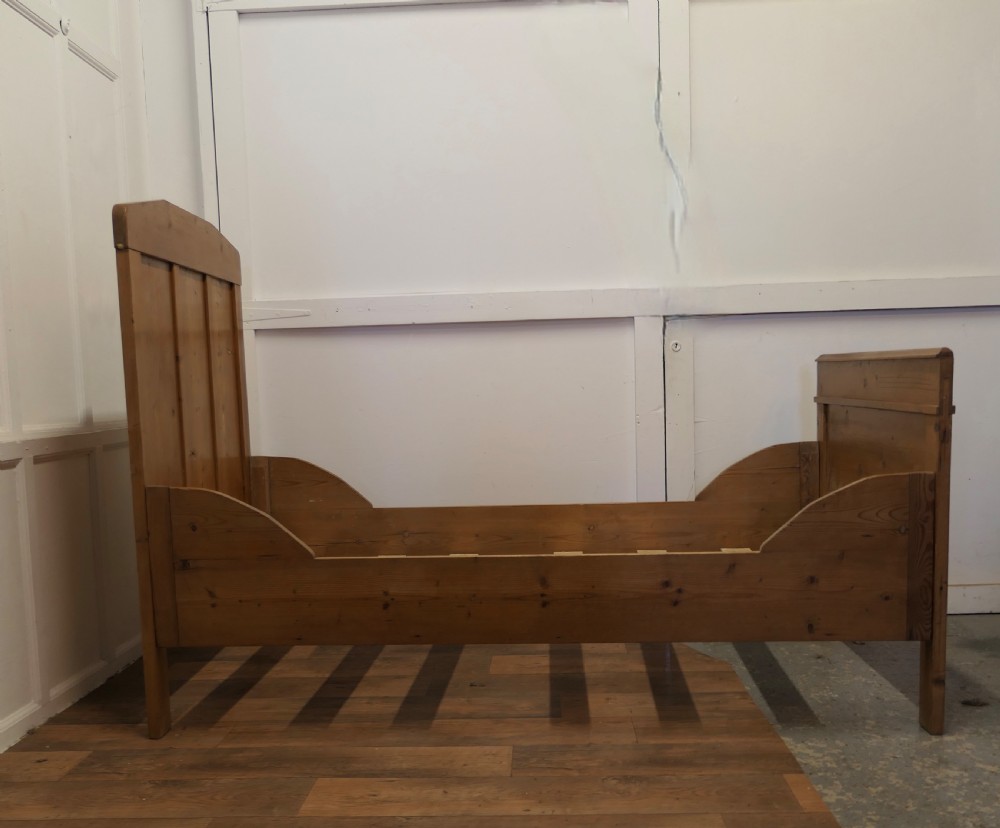 A 19th Century French Rustic Pine Single Sleigh Bed View III