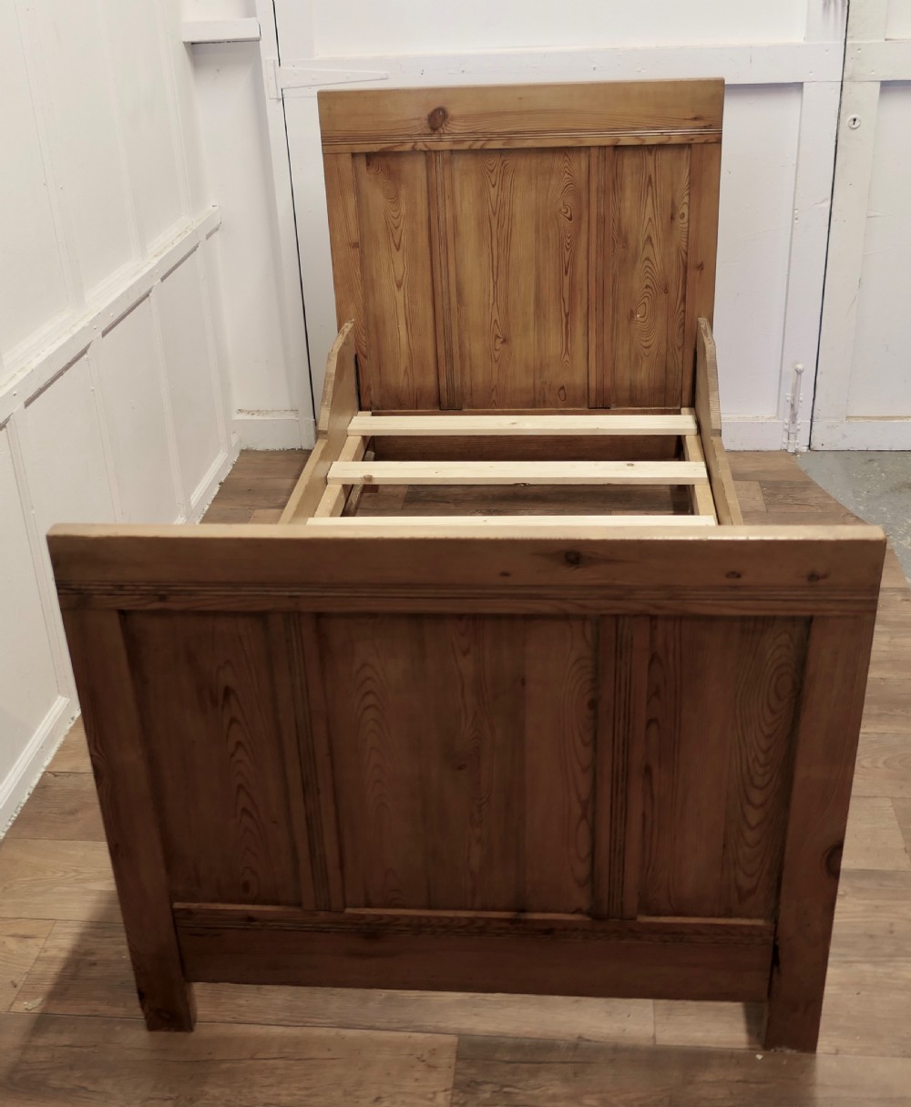 A 19th Century French Rustic Pine Single Sleigh Bed View V