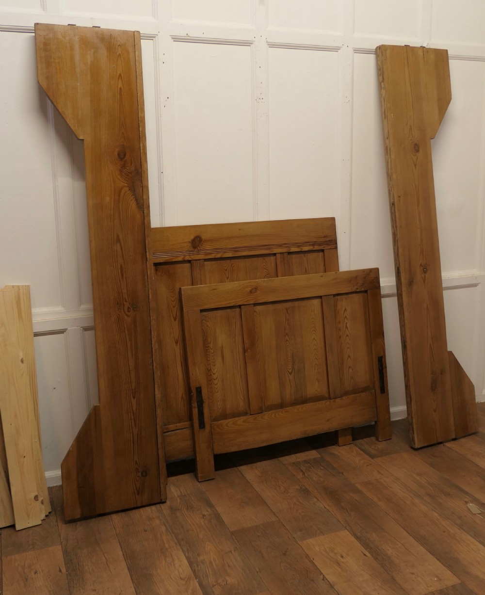 A 19th Century French Rustic Pine Single Sleigh Bed View X