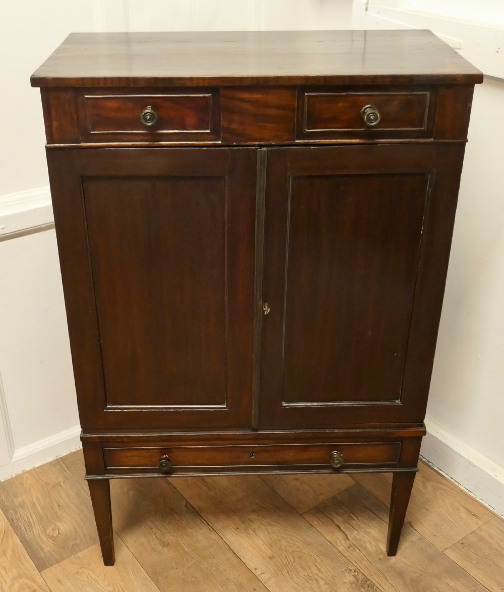 Edwardian Figured Mahogany Side Cabinet View II