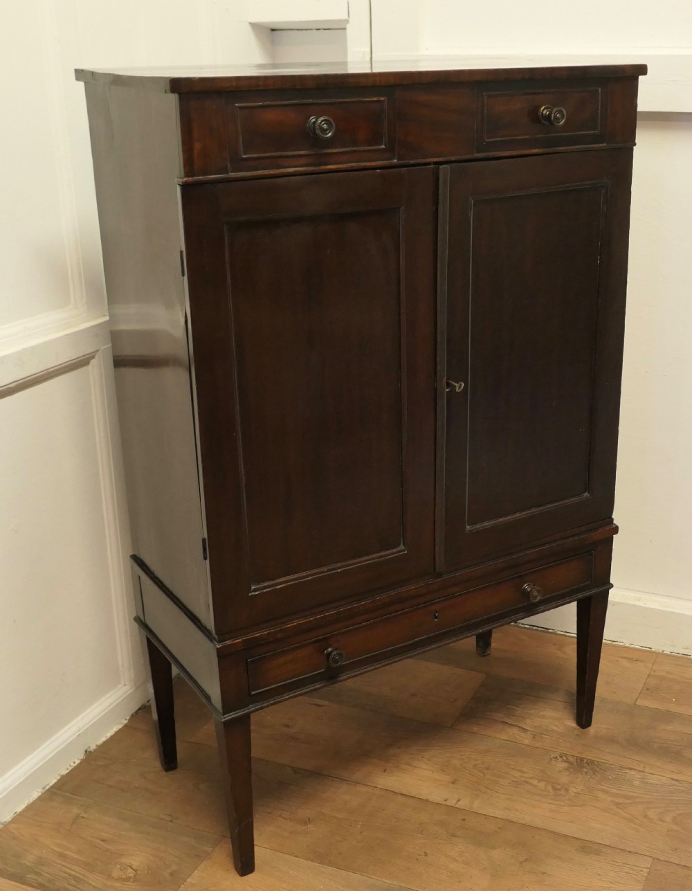 Edwardian Figured Mahogany Side Cabinet View III