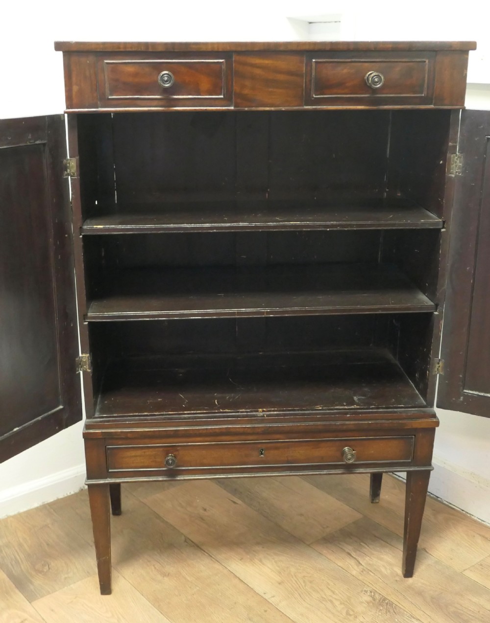 Edwardian Figured Mahogany Side Cabinet View IV