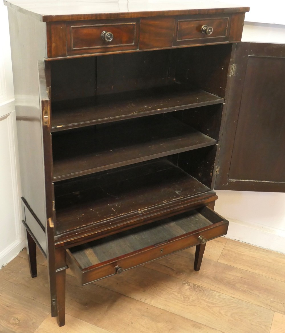 Edwardian Figured Mahogany Side Cabinet View V