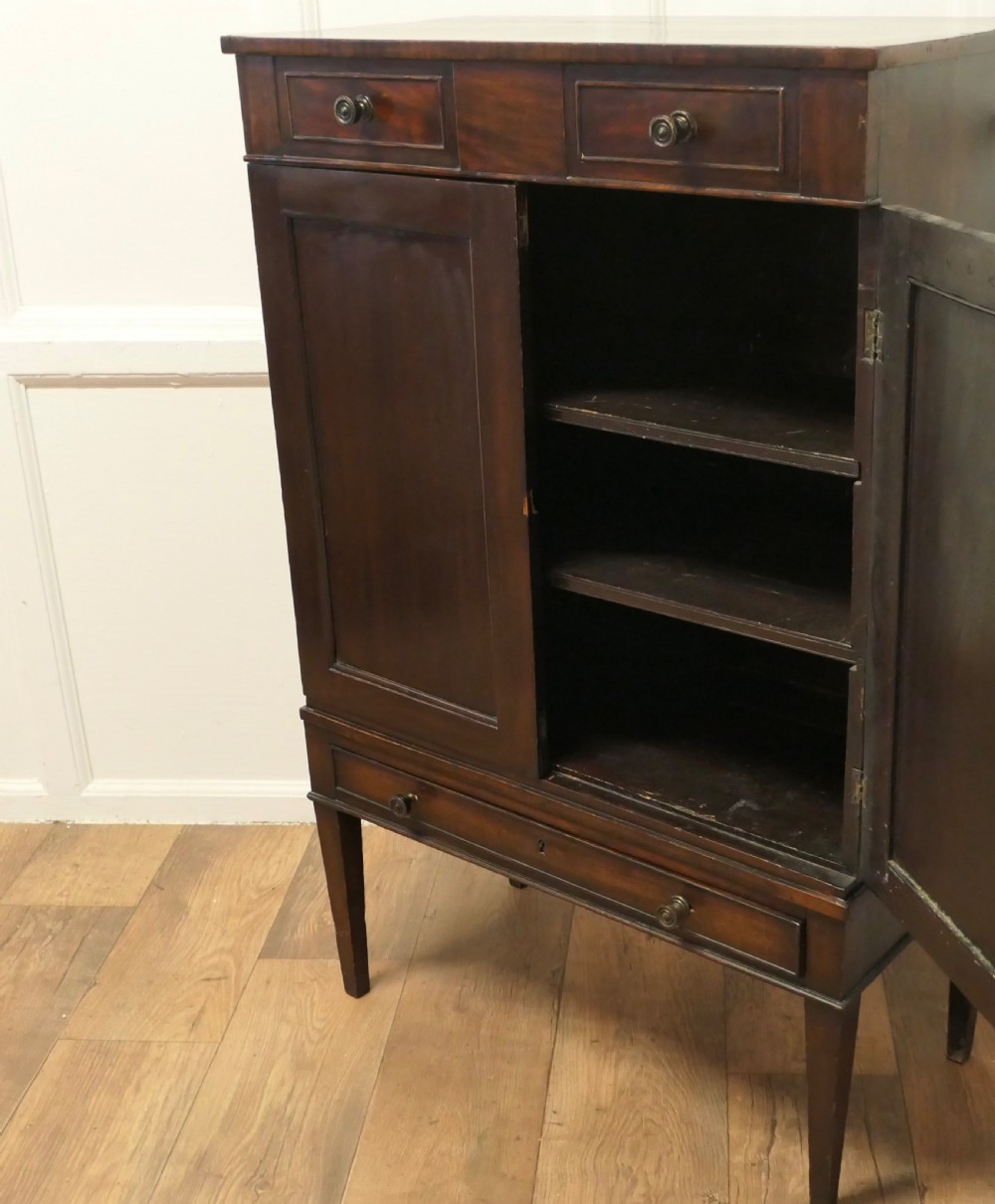 Edwardian Figured Mahogany Side Cabinet View VI