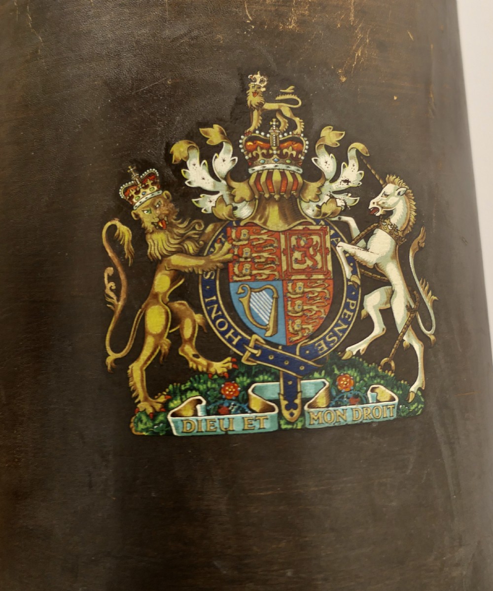 Leather Coat of Arms Waste Paper Basket View III