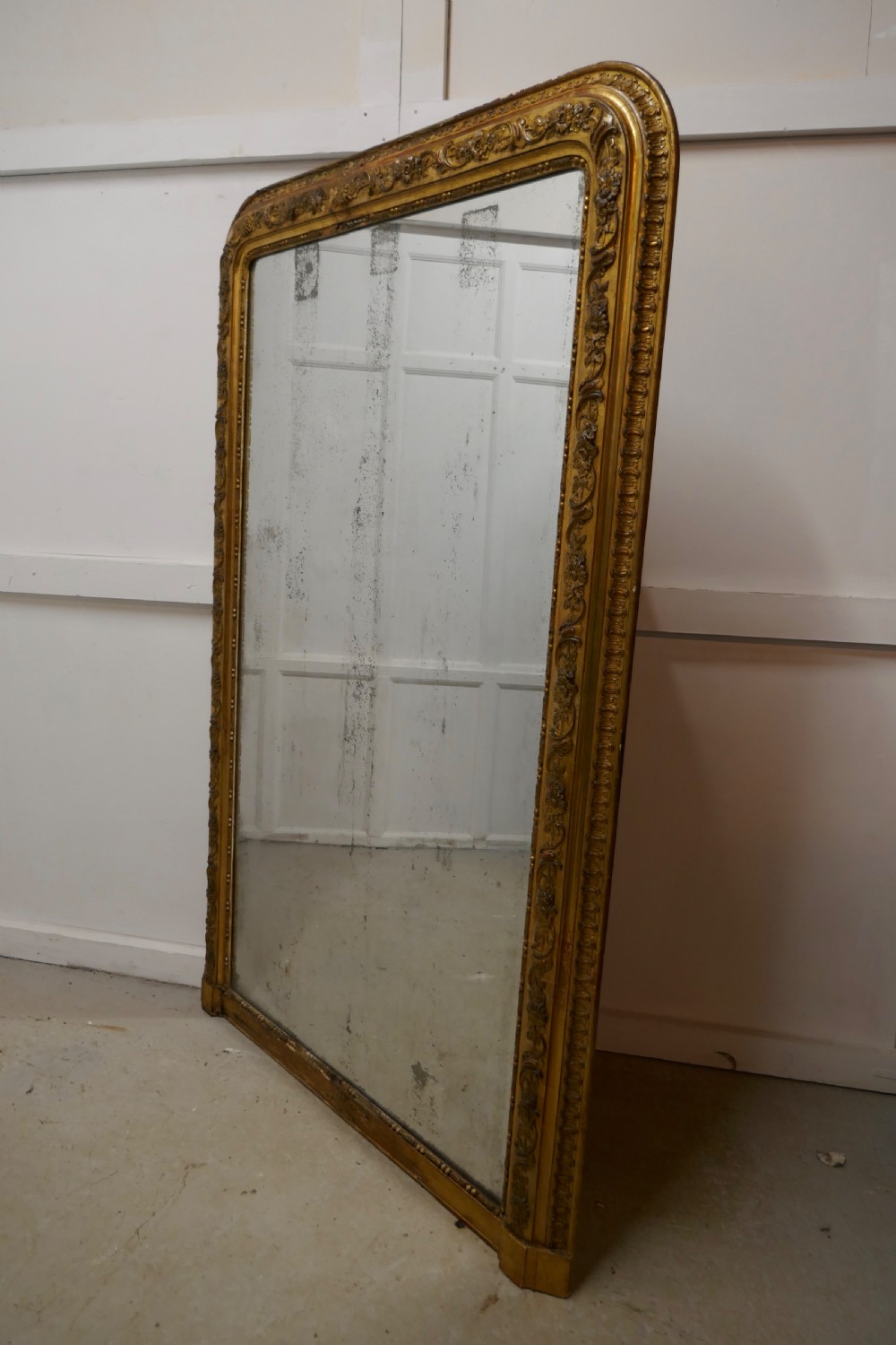 Very Large French 19th Century Louis Philippe Gold Mirror View III