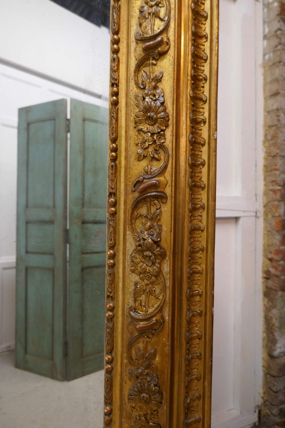Very Large French 19th Century Louis Philippe Gold Mirror View VIII