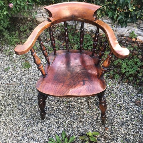 ANTIQUE COUNTRY SMOKERS BOW ARMCHAIR 