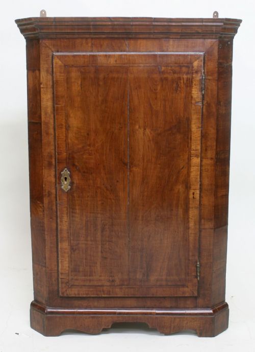 18th century walnut corner cupboard