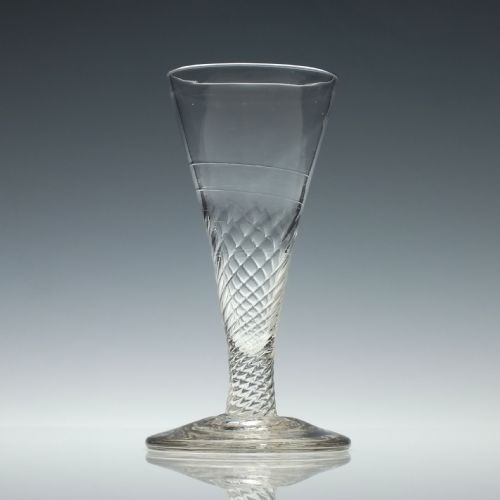 georgian halfwrythen ale glass c1780 - CATEGORY: ANTIQUE GLASS - DATED VICTORIAN