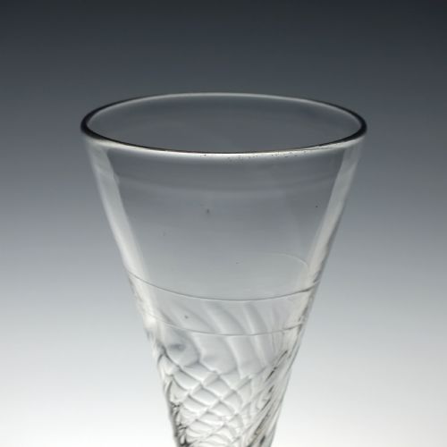 GEORGIAN HALFWRYTHEN ALE GLASS C1780 - ADDITIONAL PHOTO 3