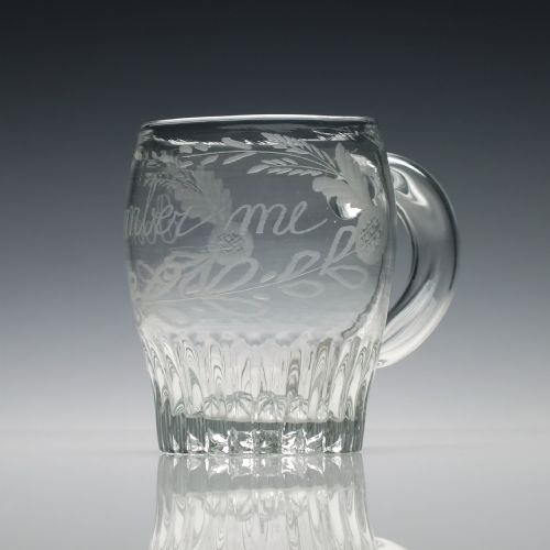ENGRAVED 19TH CENTURY DUTCH GLASS TANKARD C1810 - ADDITIONAL PHOTO 3
