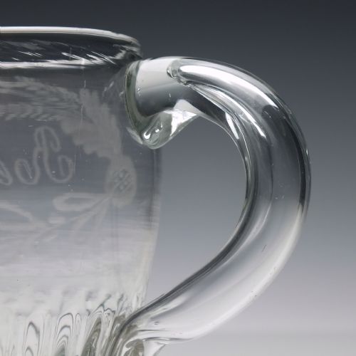 ENGRAVED 19TH CENTURY DUTCH GLASS TANKARD C1810 - ADDITIONAL PHOTO 6