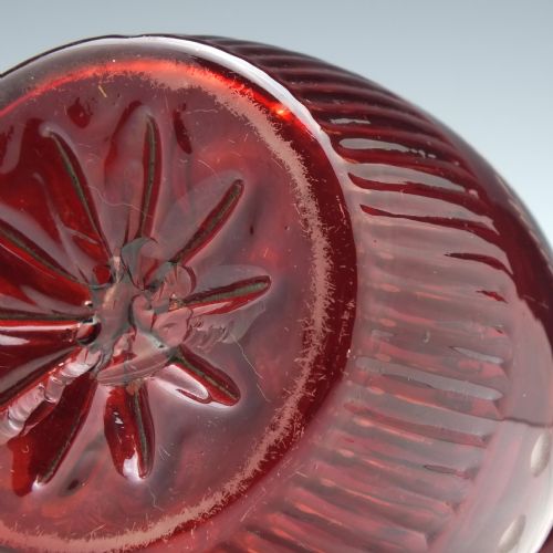 19TH CENTURY ENGRAVED RUBY GLASS PORT DECANTER C1840 - ADDITIONAL PHOTO 6