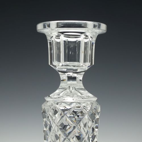PAIR OF EARLY 20TH CENTURY CRYSTAL GLASS CANDLESTICKS C1900 - ADDITIONAL PHOTO 3