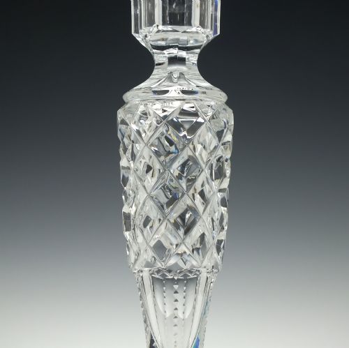 PAIR OF EARLY 20TH CENTURY CRYSTAL GLASS CANDLESTICKS C1900 - ADDITIONAL PHOTO 4