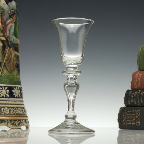georgian hollow stem balustroid wine glass c1735 - CATEGORY: ANTIQUE GLASS - DATED 18TH CENTURY