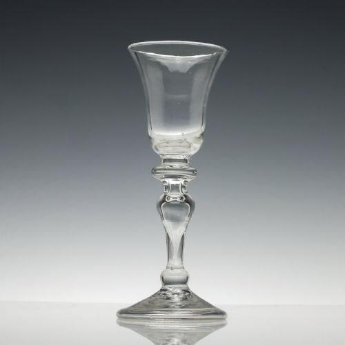 GEORGIAN HOLLOW STEM BALUSTROID WINE GLASS C1735 - ADDITIONAL PHOTO 1