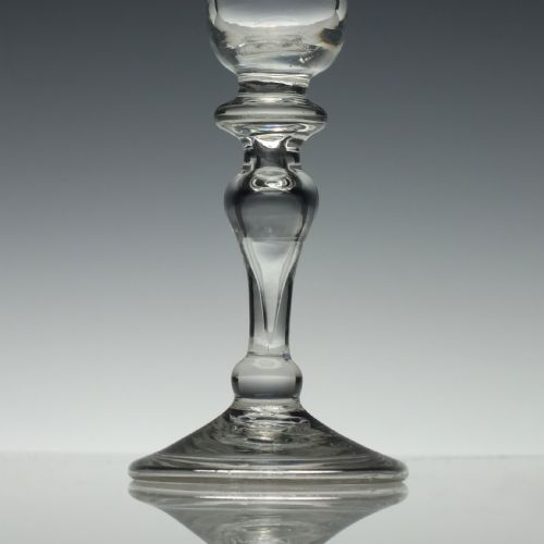 GEORGIAN HOLLOW STEM BALUSTROID WINE GLASS C1735 - ADDITIONAL PHOTO 3