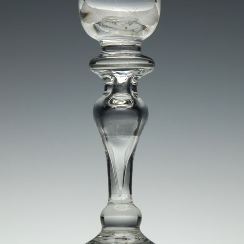 GEORGIAN HOLLOW STEM BALUSTROID WINE GLASS C1735 - ADDITIONAL PHOTO 4