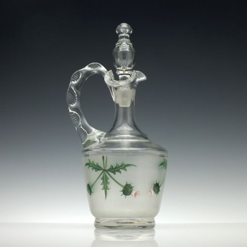 ENAMELLED 19TH CENTURY VICTORIAN GLASS CLARET JUG C1880 - ADDITIONAL PHOTO 1