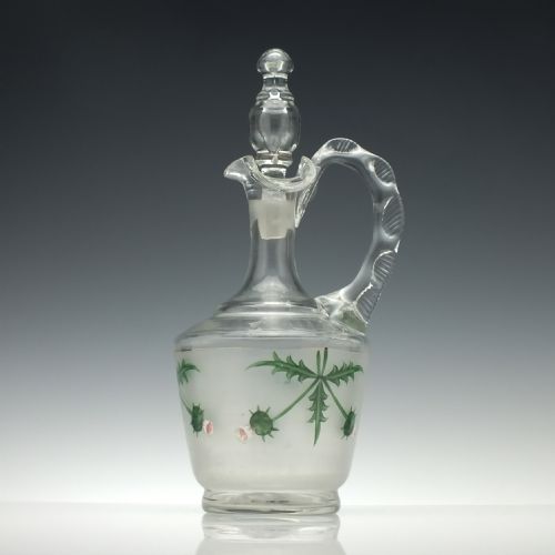 ENAMELLED 19TH CENTURY VICTORIAN GLASS CLARET JUG C1880 - ADDITIONAL PHOTO 2
