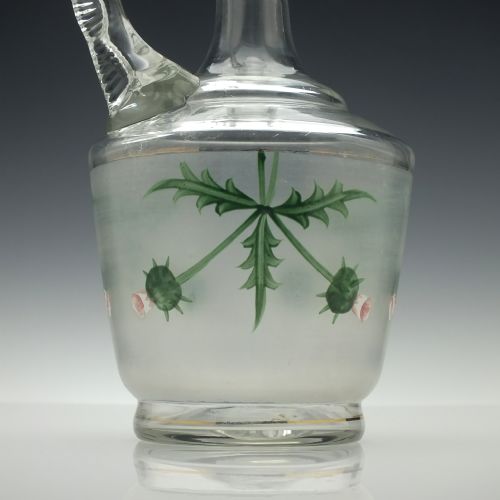 ENAMELLED 19TH CENTURY VICTORIAN GLASS CLARET JUG C1880 - ADDITIONAL PHOTO 5