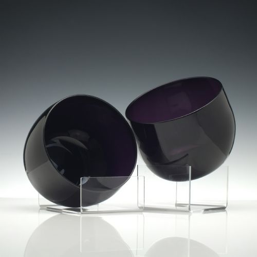 pair of 19th century amethyst glass finger bowls c1830 - CATEGORY: ANTIQUE GLASS - DATED GEORGIAN