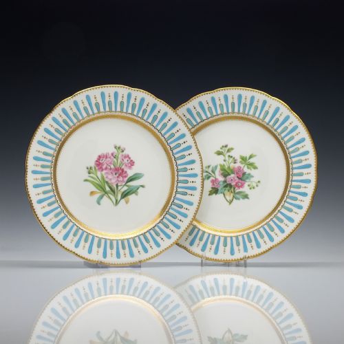 HAND PAINTED MINTON BOTANICAL DESSERT SERVICE C1880 - ADDITIONAL PHOTO 1