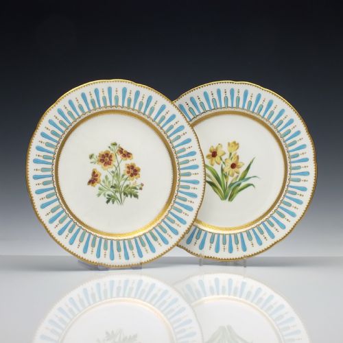 HAND PAINTED MINTON BOTANICAL DESSERT SERVICE C1880 - ADDITIONAL PHOTO 12