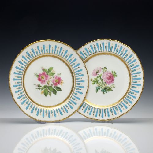 HAND PAINTED MINTON BOTANICAL DESSERT SERVICE C1880 - ADDITIONAL PHOTO 13