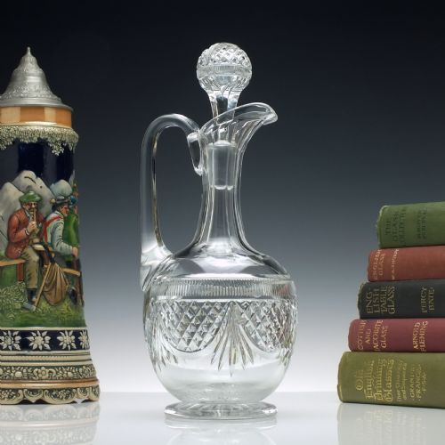 rare edinburgh leith glass claret jug c1910 - CATEGORY: ANTIQUE GLASS - DATED 1910