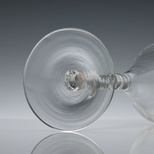 ENGRAVED GEORGIAN LIGHT BALUSTER WINE GLASS C1745 - ADDITIONAL PHOTO 6