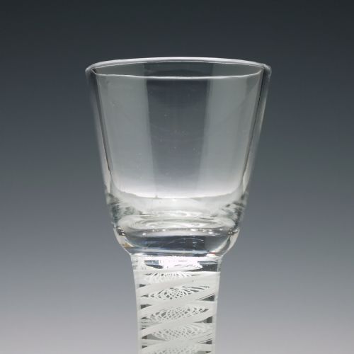 'IRISH' OPAQUE TWIST CORDIAL GLASS WITH DOMED FOOT C1760 - ADDITIONAL PHOTO 1