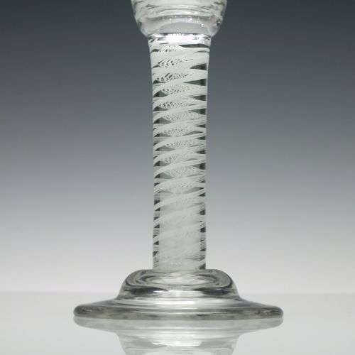 'IRISH' OPAQUE TWIST CORDIAL GLASS WITH DOMED FOOT C1760 - ADDITIONAL PHOTO 2