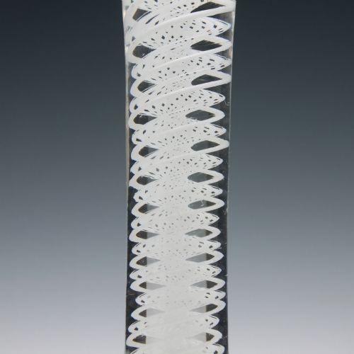 HONEYCOMB MOULDED GEORGIAN OPAQUE TWIST WINE GLASS C1760 - ADDITIONAL PHOTO 3