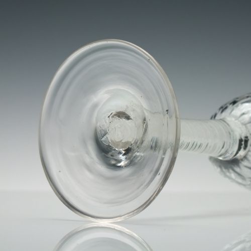 HONEYCOMB MOULDED GEORGIAN OPAQUE TWIST WINE GLASS C1760 - ADDITIONAL PHOTO 6