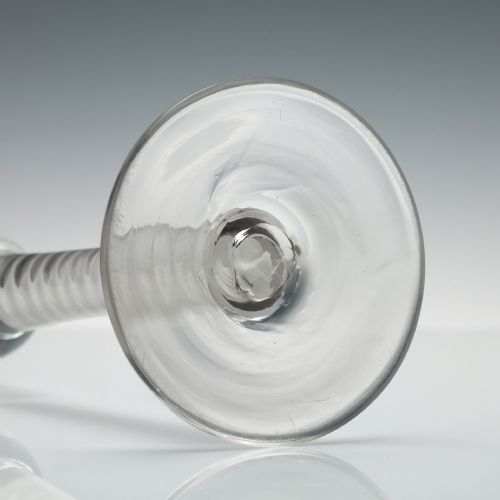 RARE 'IRISH' VOLUNTEER OPAQUE TWIST CORDIAL GLASS C1760 - ADDITIONAL PHOTO 7
