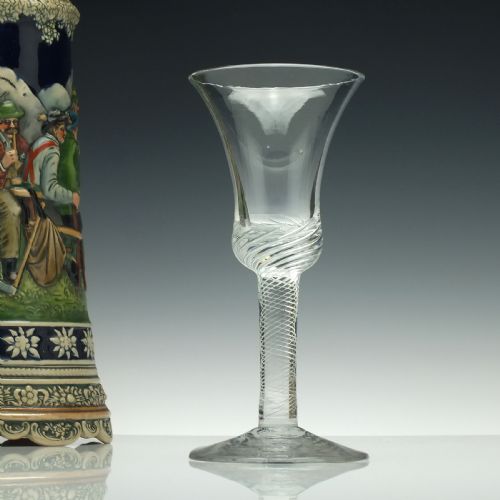 georgian air twist wine glass goblet c1750 - CATEGORY: ANTIQUE GLASS - DATED 1750
