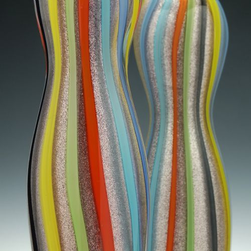 A RARE PAIR OF VENETIAN GLASS HAT STANDS SCULPTURES - ADDITIONAL PHOTO 2