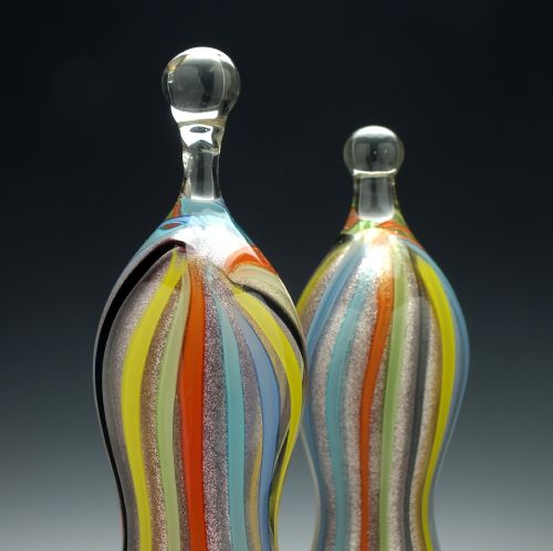 A RARE PAIR OF VENETIAN GLASS HAT STANDS SCULPTURES - ADDITIONAL PHOTO 3