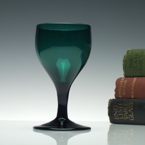 SIX ANTIQUE BRISTOL GREEN WINE GLASSES C1810 - ADDITIONAL PHOTO 3