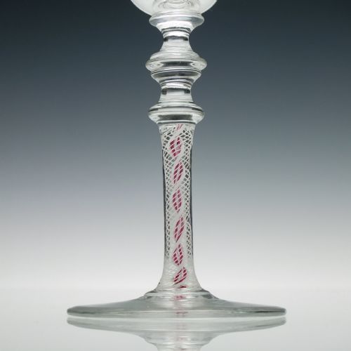 PAIR 19TH CENTURY ENGRAVED COMPOSITE WINE GLASSES C1870 - ADDITIONAL PHOTO 4