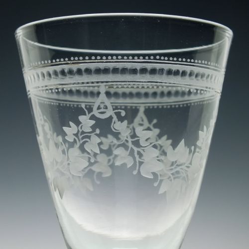 SIX 19TH CENTURY ENGRAVED COMPOSITE WINE GLASSES C1870 - ADDITIONAL PHOTO 4