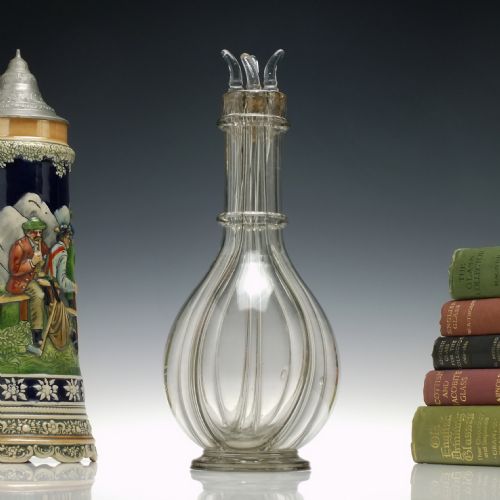 mid 19th century segmented liqueur decanter - CATEGORY: ANTIQUE GLASS - DATED 1850