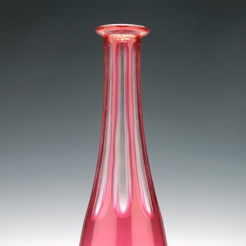 19TH CENTURY ENGRAVED CRANBERRY GLASS SERVING BOTTLE C1860 - ADDITIONAL PHOTO 6