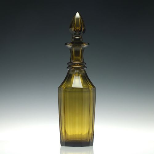 RARE VICTORIAN AMBER GLASS DECANTER C1840 - ADDITIONAL PHOTO 1