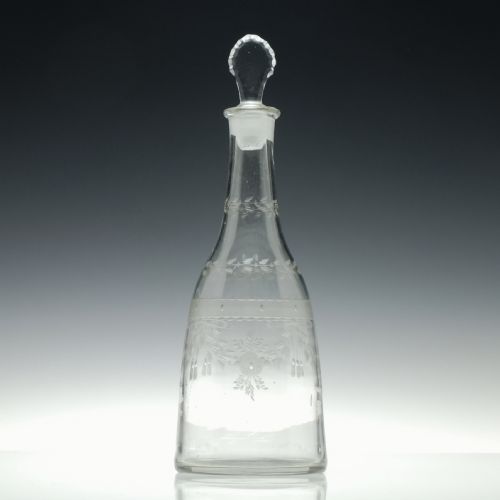 rococo engraved sugarloaf decanter c1800 - CATEGORY: ANTIQUE GLASS - DATED GEORGIAN