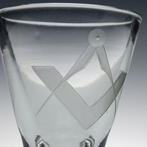 MASONIC ENGRAVED FIRING GLASS C1930 - ADDITIONAL PHOTO 3